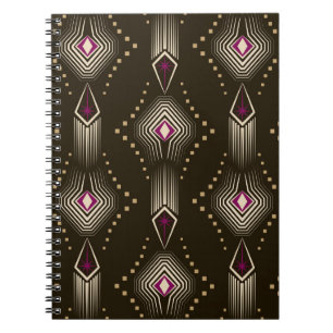 Seamless beautiful antique art deco pattern orname notebook