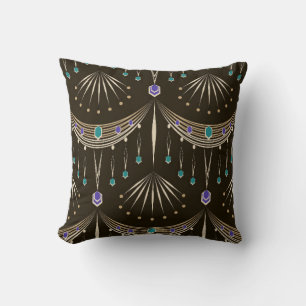 Seamless beautiful antique lace pattern ornament. throw pillow