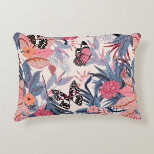 seamless beautiful artistic bright tropical patter accent pillow