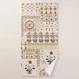 Seamless beautiful mughal floral with ethnic paisl bath towel