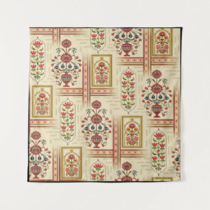 Seamless beautiful mughal flower motif with patter tapestry