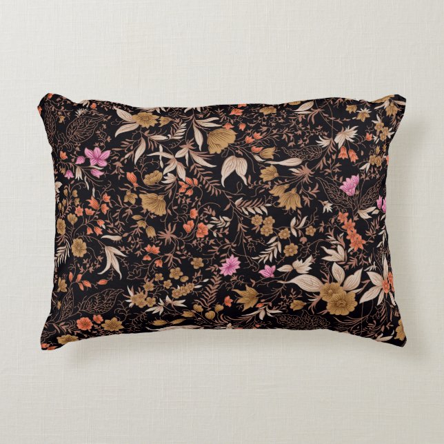 Seamless beautiful paisley floral pattern accent pillow (Front)