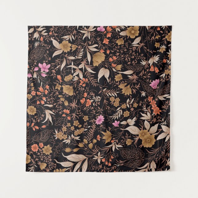 Seamless beautiful paisley floral pattern tapestry (Front)