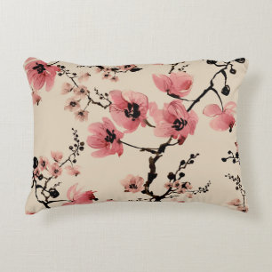 Seamless beautiful print of watercolor flowers. St Accent Pillow