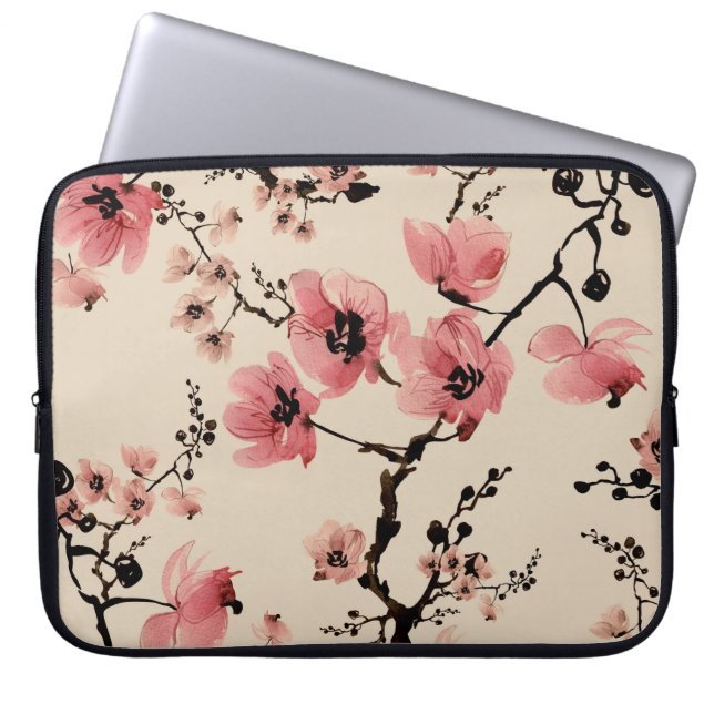 Seamless beautiful print of watercolor flowers. St Laptop Sleeve (Front)