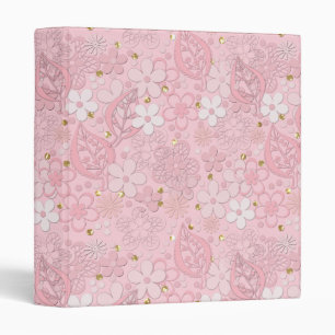 Seamless beautiful vintage lace lacy flowers pink binder