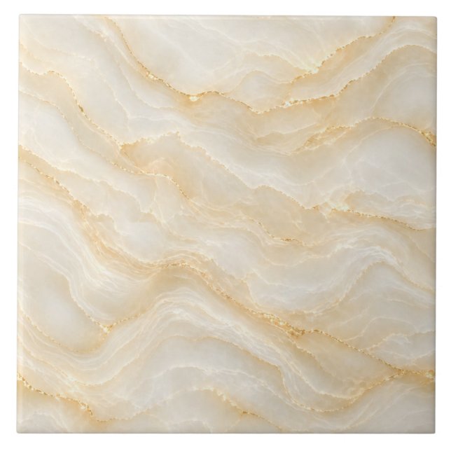 Seamless Beige Gold Marble Onyx Pattern Tile (Front)