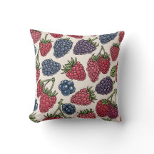 Seamless Berry Pattern Throw Cushion