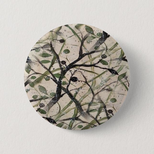 Seamless Black And Green Olive Abstract Pattern 2 Inch Round Button (Front)
