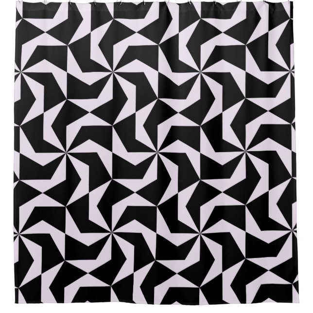 Seamless Black and Pink Abstract Geometric Hexagon (Front)