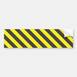 seamless black and yellow diagonals bumper sticker