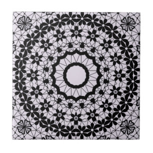 Seamless black lace lacy retro ornamental romantic tile