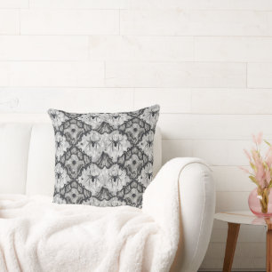 Seamless Black Lace Spider Web Pattern – Elegant Throw Pillow