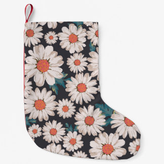 Seamless Blossom Daisy Flower Pattern Small Christmas Stocking