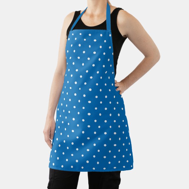 Seamless blue background polka dot pattern  apron (Insitu)