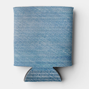 Seamless Blue Denim Jeans Texture Can Cooler