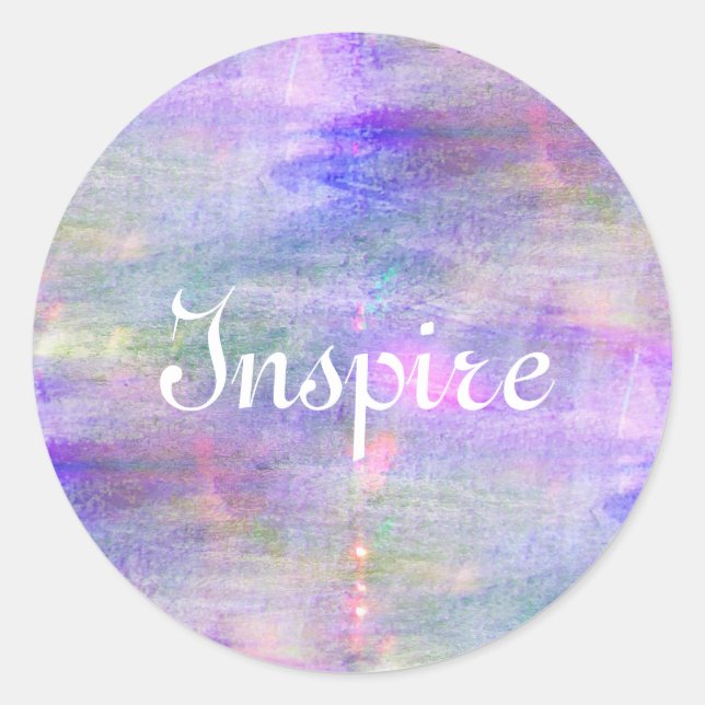 seamless blue, pink background yellow watercolor classic round sticker (Front)