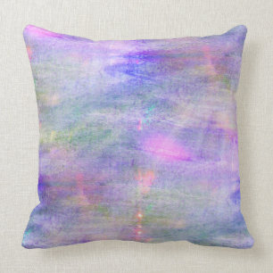 seamless blue, pink background yellow watercolor throw pillow