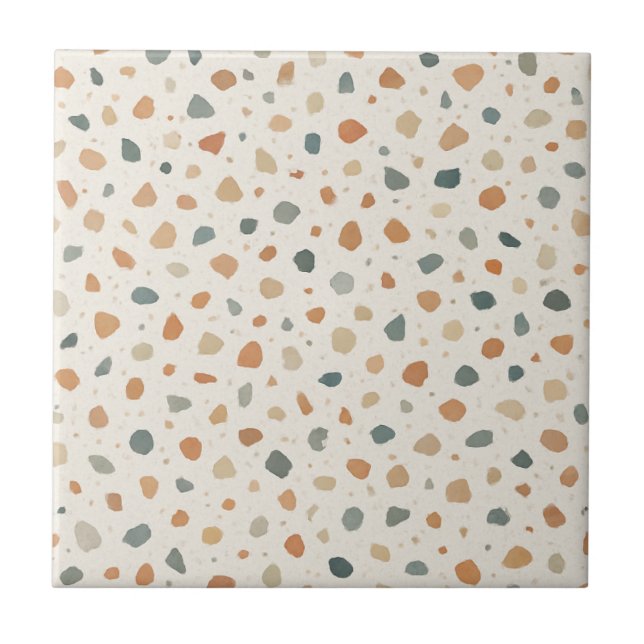 Seamless Blue White Terrazzo Speckle Pattern Tile (Front)