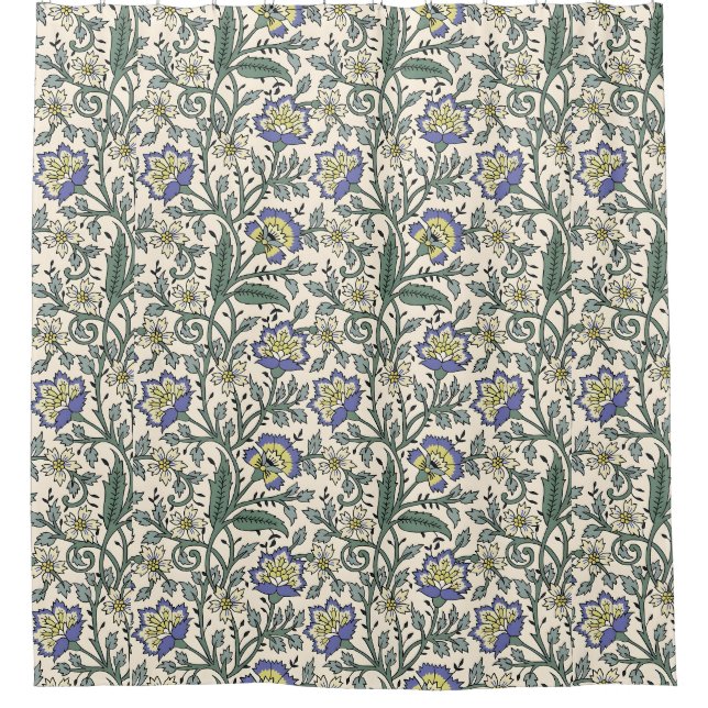 Seamless blue, yellow, and white floral pattern  (Front)
