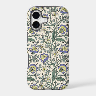 Seamless blue, yellow, and white floral pattern