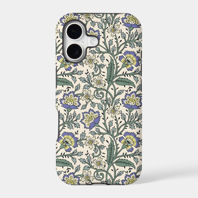 Seamless blue, yellow, and white floral pattern  (Back)