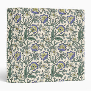 Seamless blue, yellow, and white floral pattern binder
