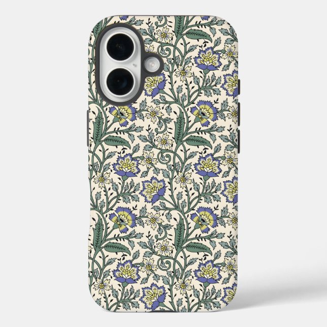 Seamless blue, yellow, and white floral pattern  Case-Mate iPhone case (Back)