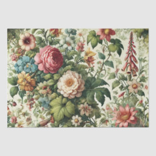 Seamless Botanical Floral Pattern Tissue Paper
