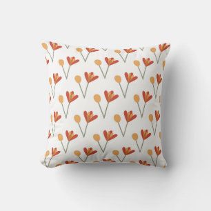 seamless botanical pattern with bright flowers on throw pillow