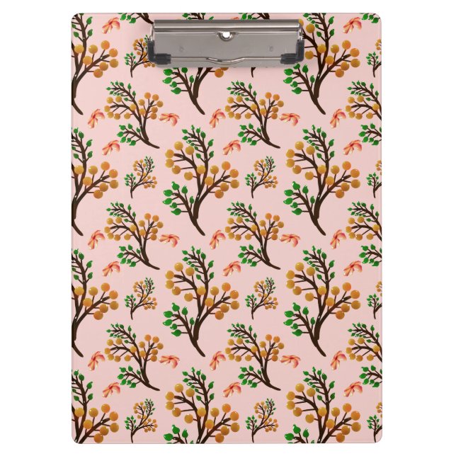 Seamless botanical pattern with cute fruit branch  clipboard (Front)