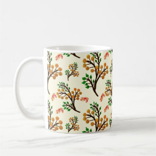 Seamless botanical pattern with cute fruit branch  coffee mug