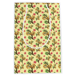Seamless botanical pattern with cute fruit branch  medium gift bag