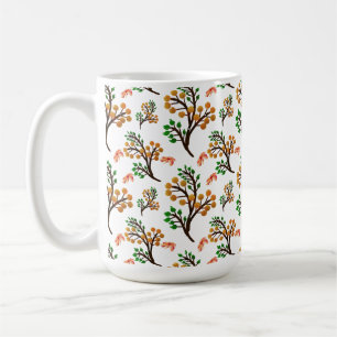 Seamless Botanical Pattern with Flowers   Cute Nat Coffee Mug