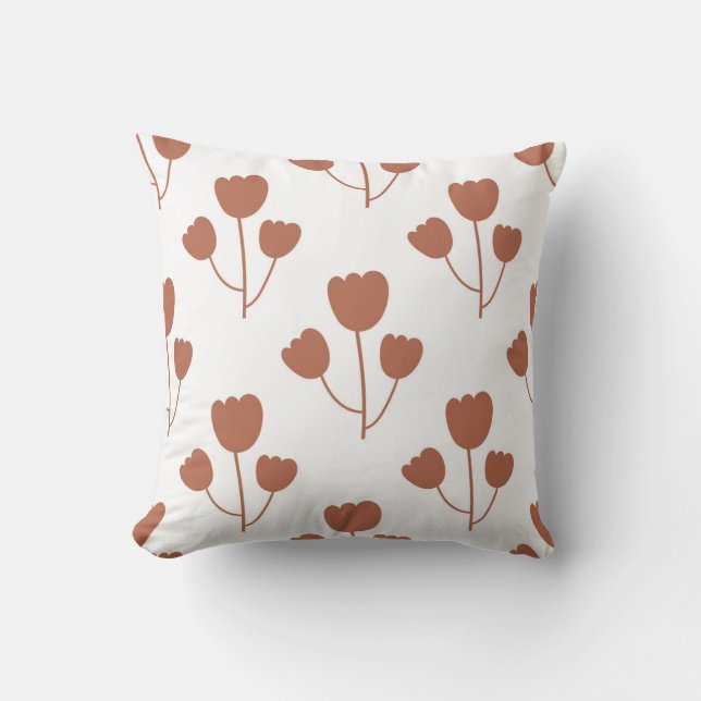 seamless botanical  simple pattern  with flowers i throw pillow (Front)