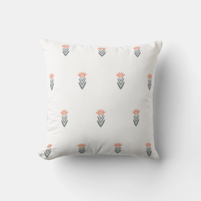 seamless botanical simple pattern with flowers in  throw pillow (Front)