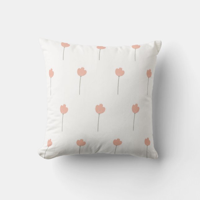 seamless botanical simple pattern with flowers in  throw pillow (Front)