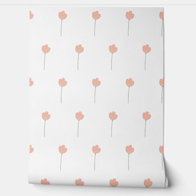 seamless botanical simple pattern with flowers in  wallpaper (Unrolling)