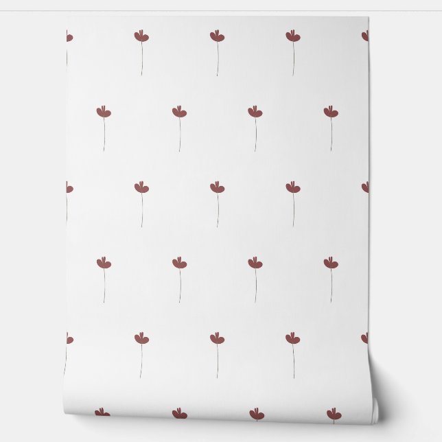 seamless botanical simple pattern with flowers in  wallpaper (Unrolling)