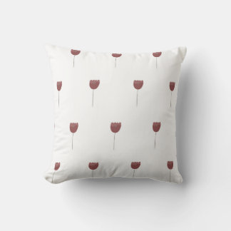 seamless botanical simple pattern with flowers on throw pillow