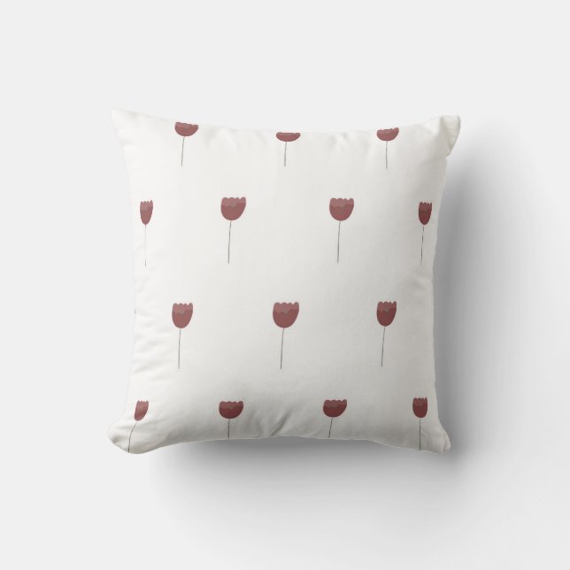 seamless botanical simple pattern with flowers on  throw pillow (Front)