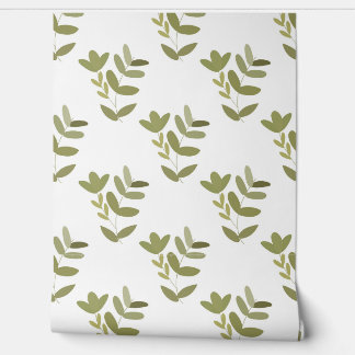seamless botanical  simple pattern  with green pla wallpaper