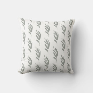 seamless botanical  simple pattern  with grey plan throw pillow