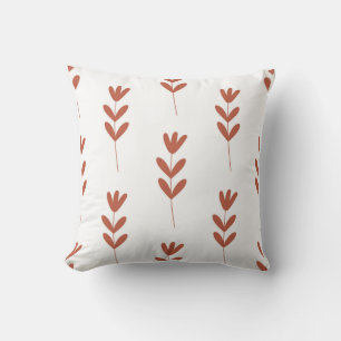 seamless botanical simple pattern with orange fl throw pillow