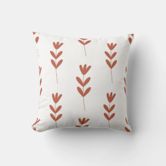 seamless botanical  simple pattern  with orange fl throw pillow