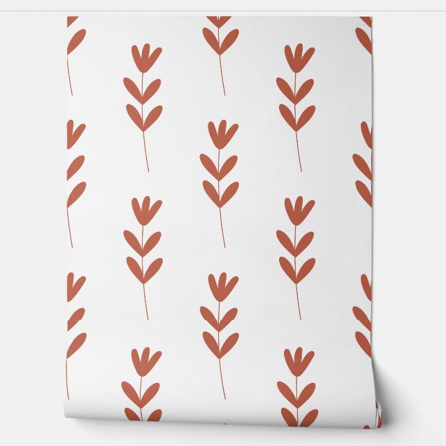seamless botanical  simple pattern  with orange fl wallpaper (Unrolling)