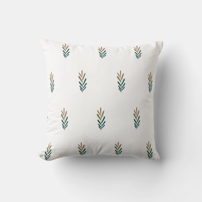 seamless botanical simple pattern with plants. throw pillow (Front)