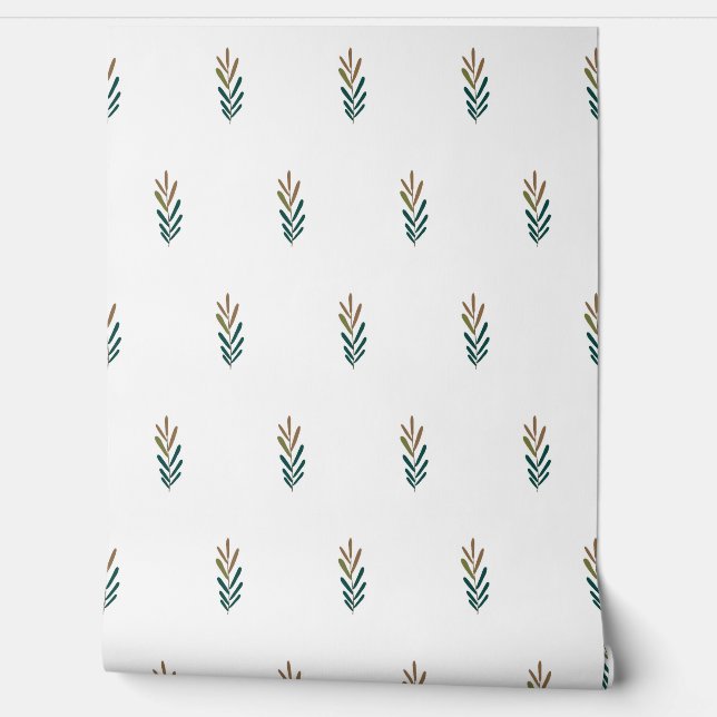 seamless botanical simple pattern with plants. wallpaper (Unrolling)