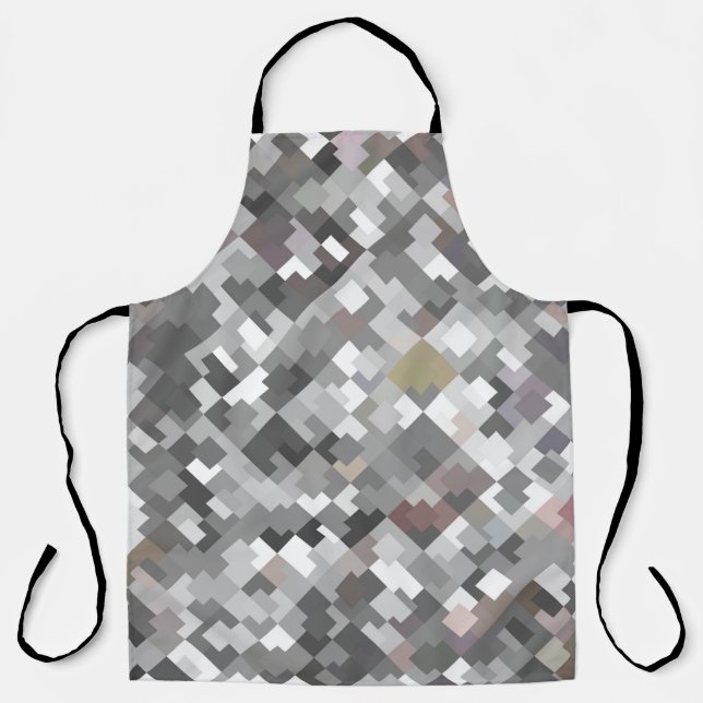 Seamless bright abstract mosaic grey background pa apron (Front)