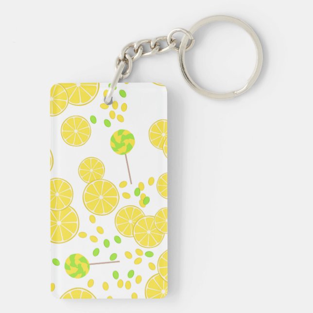 Seamless bright lemon slices candy lollipops (Dos)
